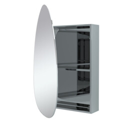 Denver Bathroom Mirror Cabinet - Silver - thumbnail 3