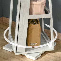 HOMCOM Jewellery Cabinet Mirror 360 Degree Swivel - White - thumbnail 3