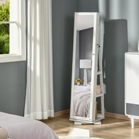 HOMCOM Jewellery Cabinet Mirror 360 Degree Swivel - White
