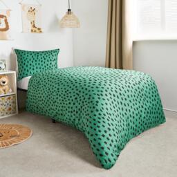 Safari Reversible Duvet Set - Green / Single - thumbnail 4