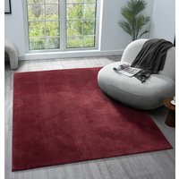 Comfy Washable Low Pile Living Room Plain Area Rug - Red / 60x100 cm - thumbnail 1
