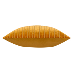 Savoy Stripe Cut Velvet Cushion - Gold / Polyester - thumbnail 2
