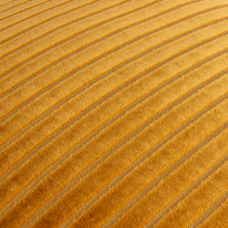 Savoy Stripe Cut Velvet Cushion - Gold / Polyester - thumbnail 3