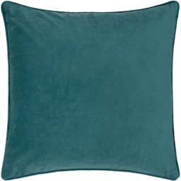 Taormina Floral Piped Cushion - Teal / Polyester - thumbnail 3