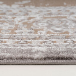 Distressed Traditional Medallion Area Rug with Decorative Border - Warm Beige / 110 x 60cm - thumbnail 3