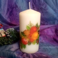 Christmas Candle Pine Cone  - White / 3