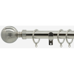 Stainless Steel 28mm Ball Fixed Length Metal Curtain Pole - Stainless Steel / 50cm - thumbnail 5