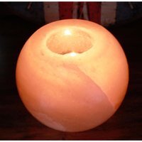 Unique Round Himalayan Salt Candle Holder - Yellow