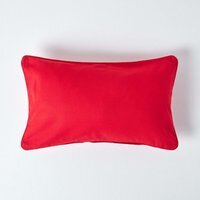 Homescapes Cotton Plain Cushion Cover - Red / 50cm - image 1