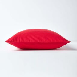 Homescapes Cotton Plain Cushion Cover - Red / 50cm - thumbnail 4