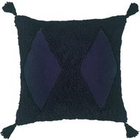 Kantha Tufted Diamond Cushion - Navy / Polyester