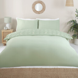 Darcey Embroidered Duvet Set - Sage Green / Double - thumbnail 2