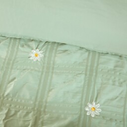Darcey Embroidered Duvet Set - Sage Green / Double - thumbnail 4