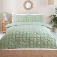 Darcey Embroidered Duvet Set - Sage Green / Double - thumbnail 1