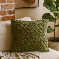 Amalfi Handwoven Geometric Cushion Covers Set of 2 - Greem