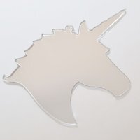 Unicorn Head Acrylic Mirror - Silver / XL
