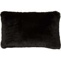 Bosie Lamina Black Rectangular Fur Cushion - Black