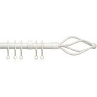 16 - 19mm Cream Metal Crown Final Metal Curtain Pole Set - Cream / 120cm