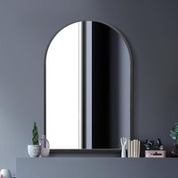 MirrorOutlet The Arcus Metal Framed Arched Wall Mirror - Black / 120cm - image 1