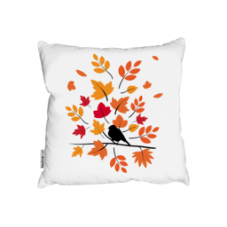 Autumn Bird On Branch Outdoor Cushion - Orange / 60cm - thumbnail 2