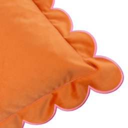 Lil Scallop Velvet Cushion - Orange-Pink / Feather - thumbnail 4