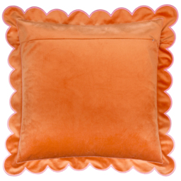 Lil Scallop Velvet Cushion - Orange-Pink / Feather - thumbnail 2