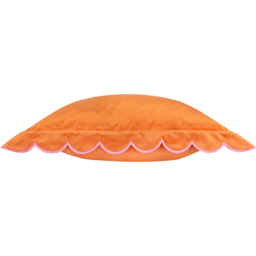 Lil Scallop Velvet Cushion - Orange-Pink / Feather - thumbnail 3