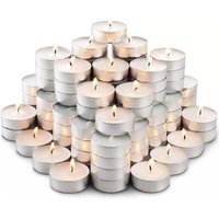 100pc Tea Lights Candles Long Burn Unscented - White - thumbnail 1