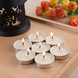 100pc Tea Lights Candles Long Burn Unscented - White - thumbnail 2