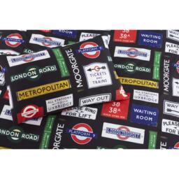 London Signs Duvet Cover Set - Black / Single - thumbnail 3