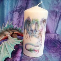 Pillar Candle Dragon - White / 1