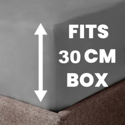 Luxury T200 Cotton Deep Box Fitted Sheet - Grey / Superking - thumbnail 2