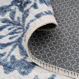 Damask Floral Non Slip Washable Area Rug - Blue / 240 x 60cm - thumbnail 3