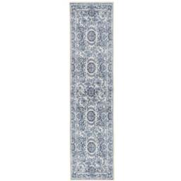 Damask Floral Non Slip Washable Area Rug - Blue / 240 x 60cm - thumbnail 5