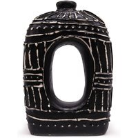 Oval Donut Vase Handcrafted Terracotta from Lombok - Black