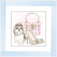 Glamour Pups ii Glitter Liquid Wall Art Dcor - Silver