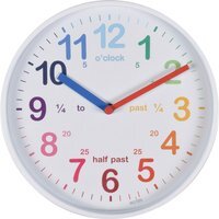 Wickford Time Teach Wall Clock White - White