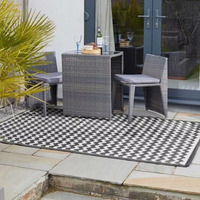 Outdoor Patio Rugs - Black,White