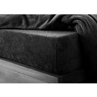 Teddy Bear Fleece Fitted Sheet - Black / Single