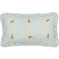 Les Fruites Striped Ruffle Cushion - Oranges / Polyester