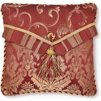 Majestic Envelope Tassle Jacquard Cushion - Burgundy
