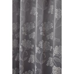 English Garden Lined Eyelet Jacquard Curtains - Silver / 168cm / 137cm - thumbnail 3