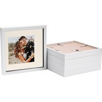 "3D Box Photo Frame - 10 x 10"" with 6x6"" Mount - Pack of 5 - White/Ivory"
