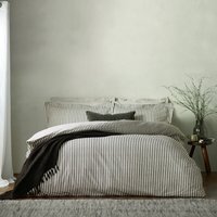 Hebden Melange Stripe Cotton Duvet Cover Set - Black / King - image 1