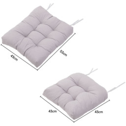 2 Pcs Outdoor Lounge Chair Cushion Set - Grey - thumbnail 5