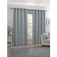 Harrow Lined Eyelet Jacquard Curtains - Duck Egg Blue / 137cm / 116cm
