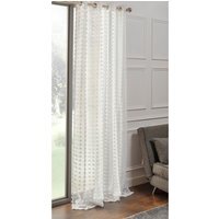 Tufted Panel Curtain - White