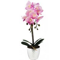 Artificial Real Touch Orchid in Decorative Pot - Light Pink Silver / 50cm Light Pink Silver