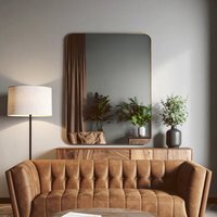 Gloria Stone Grey Wall Mirror - Gold