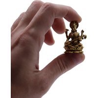 Brass Saraswati Miniature Statue, Wisdom Arts - Bronze